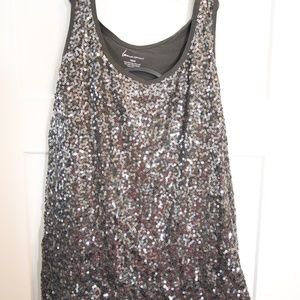 *Lane Bryant - Dark Grey Sequin Tank Top*